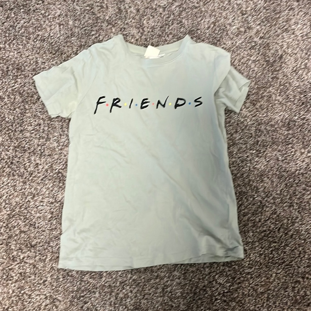 friends graphic tee. mint green, size: xs